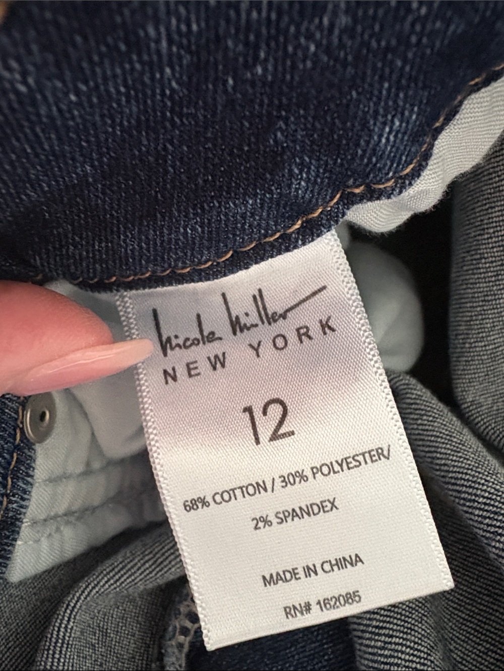 Nicole Miller SOHO High-Rise Slim Straight Jeans - Dark Blue Size 12 - Picture 5 of 13